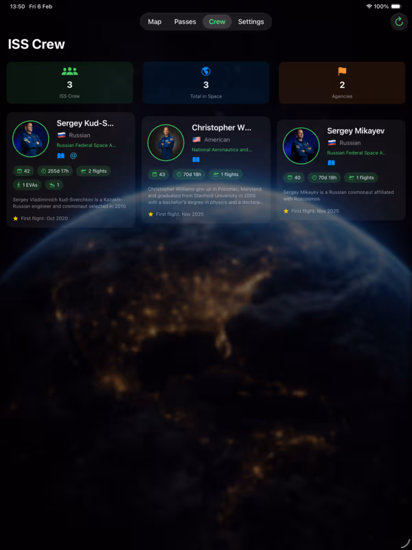 ISSINFO on iPad — crew